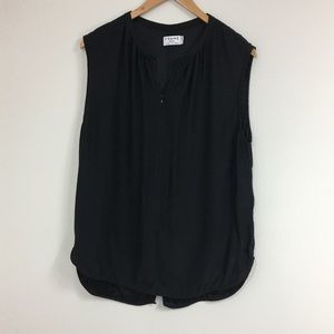 Frame Denim Silk Blouse Black Size Large